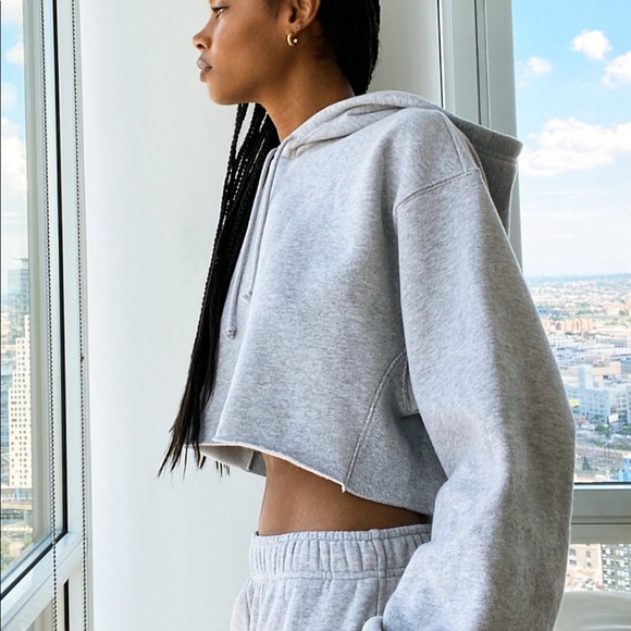 TNA Cozy Fleece Boyfriend Cropped Hoodie (M) - Picture 3 of 11